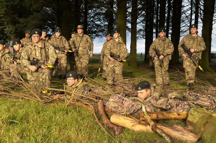 Okehampton army cadets training