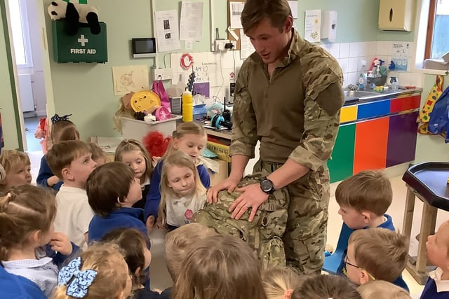 Lifton Community Academy children enjoy visit from army medic