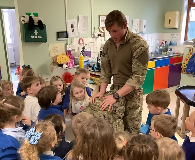Lifton Community Academy children enjoy visit from army medic