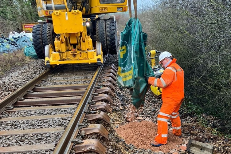 Working to fix washouts between Crediton and Cowley