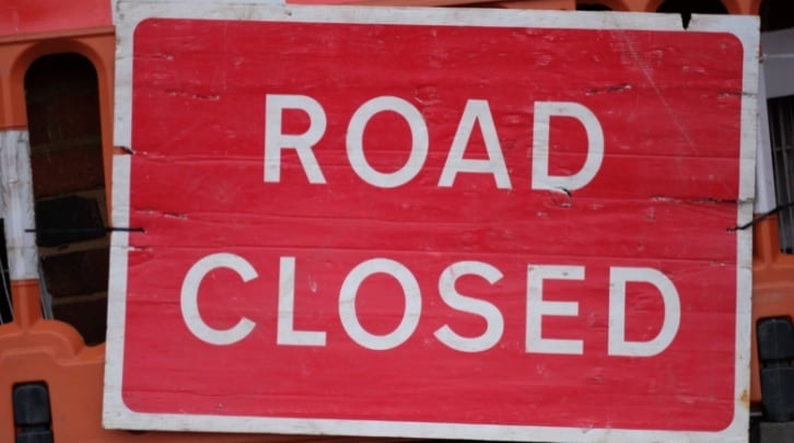 Road closed (Image courtesy: Devon County Council)