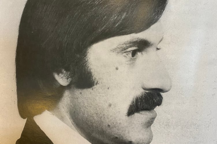 Giovanni Sponziello, a good advert for his hairdressing profession with his trademark moustache and smart barnet.