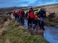 Volunteer rescuers help stricken moor casualty