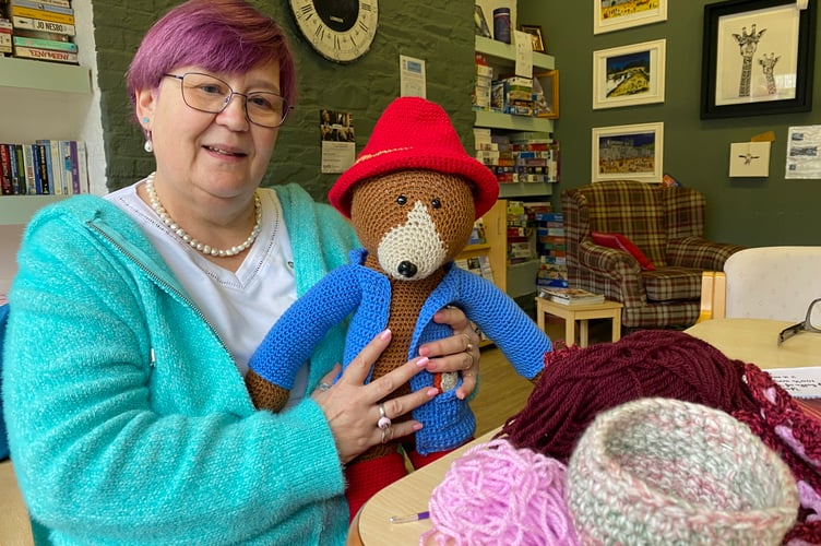 Nikki Parker is teaching beginners how to crochet at a knitting group for anyone wanting to create and chat at Tavistock Area Services (TASS) cafe.