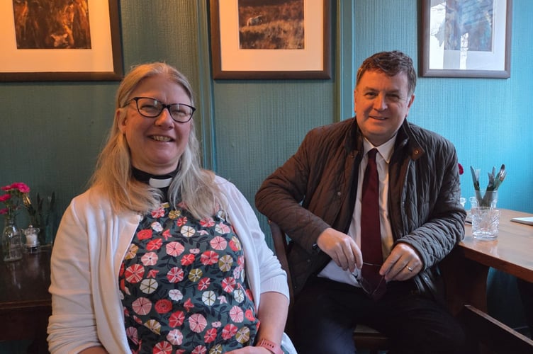 Rev Claire Reynolds with Central Devon MP Sir Mel Stride.