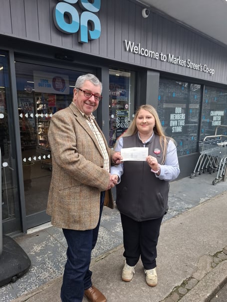 Co-op donation to Gunnislake Village Hall.