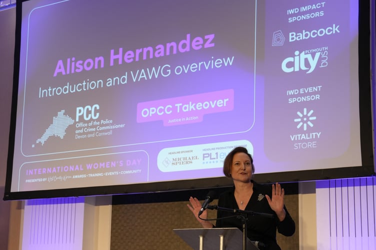 Alison hosted a one-hour takeover on justice at the West Country Women IWD event in Plymouth.
