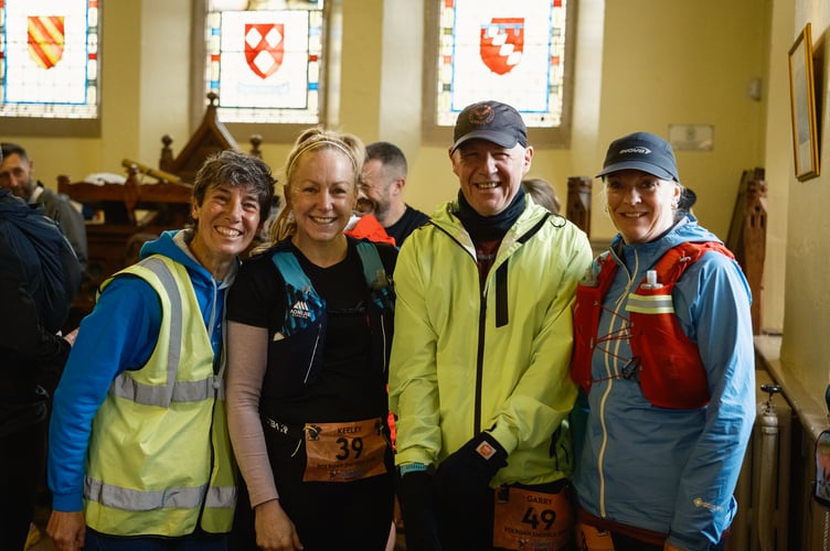 ORC members Carole Loader, Keeley Phillips, Garry   and Mary xxx at the Polruan Shuffle.