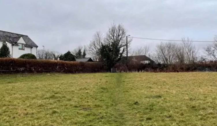 The site at Lamerton where 20 homes have just been granted the planning green light.