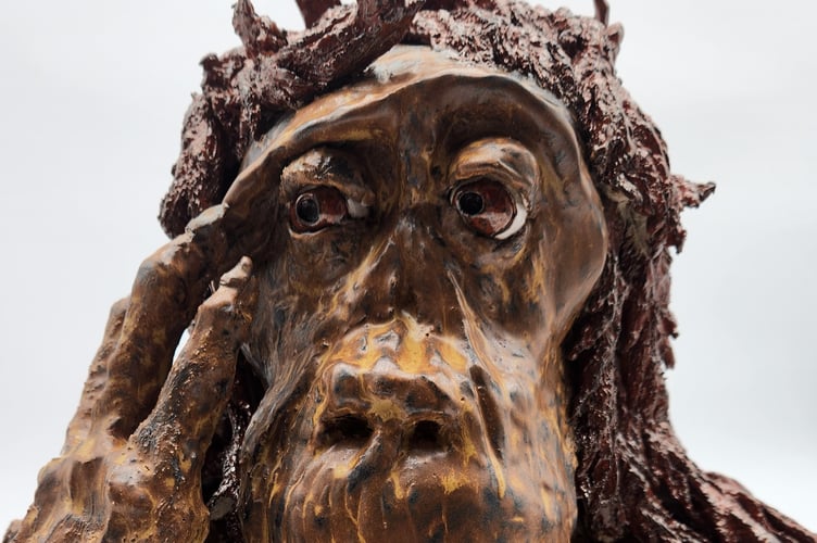 A work by Princetown sculptor Nick Bennett. His ceramic works can be seen at the art exhibition at Gulworthy village hall over Easter weekend.