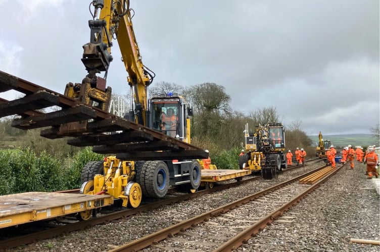 Engineers replaced as much as 2.7 kilometres of track, 3,000 tonnes of ballast (track stone) and 4,236 sleepers