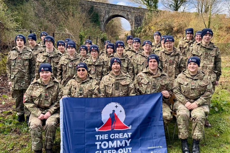 Okehampton's army cadets slept under the stars for the night on March 28-29.