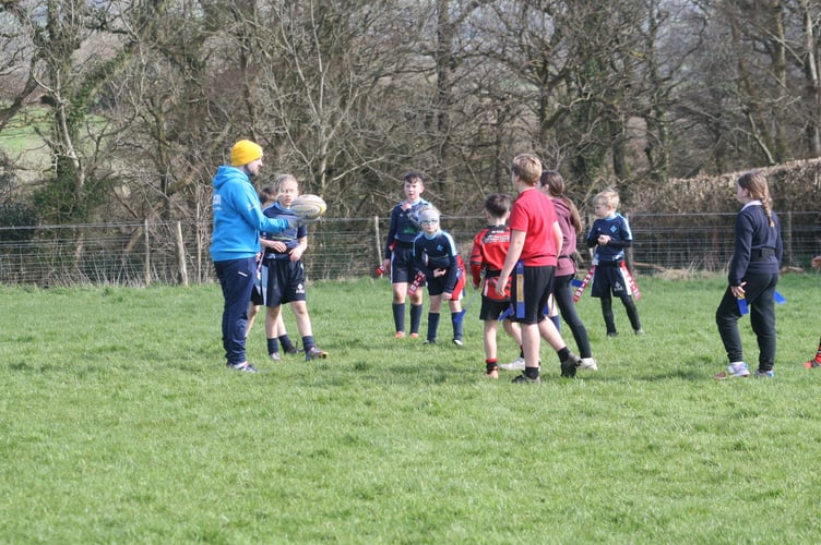 Enjoying the non-contact competition of Tavistock Area Schools Tag Rugby tournament.