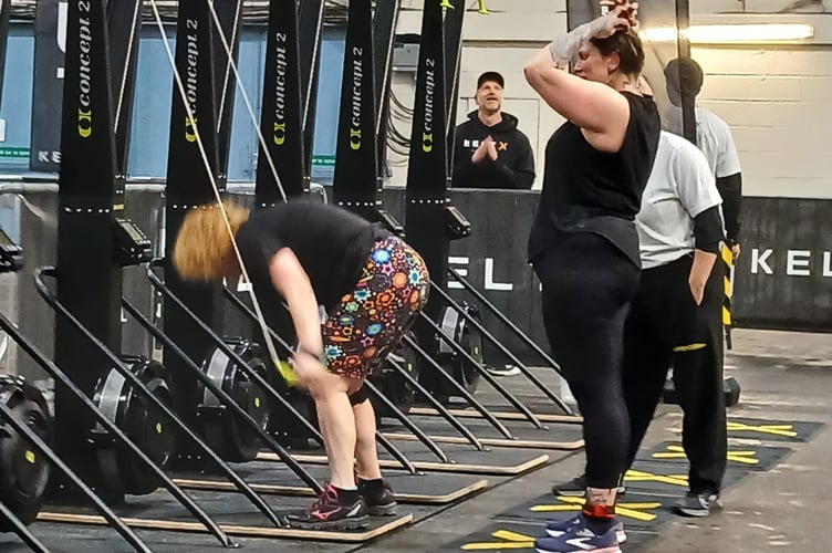 Two of Tavistock's fittest women on the gym workout machines during the tough Keltek gym contest (left to right) Dotty King and Laura Martin.