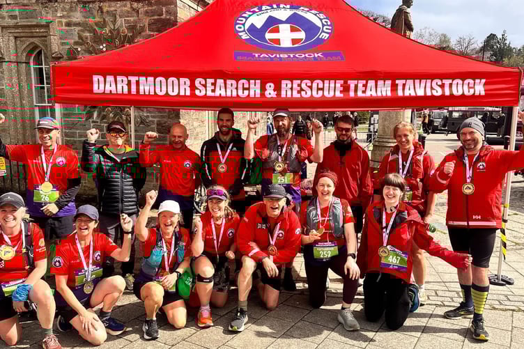Dartmoor Search & Rescue Team Tavistock ran a poignant Dartmoor Marathon in memory of former team member Jane Hilton who died from bran cancer. They were also sponsored to raise funds for the Brain Tumour Research charity.