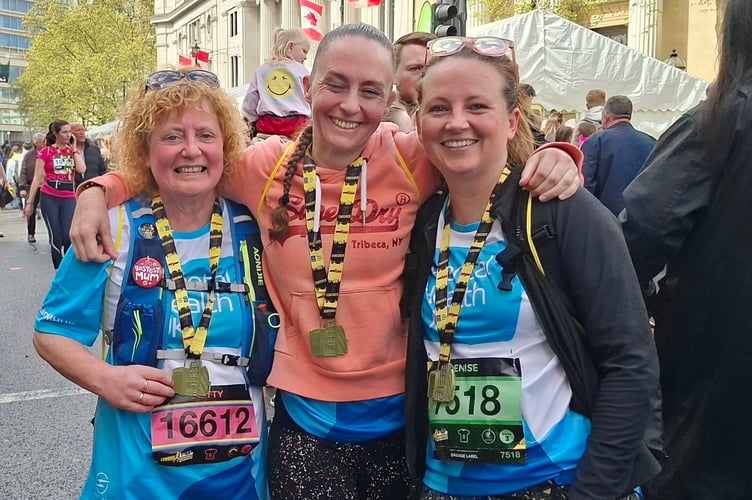 Friends Dotty King, Emma Williams and Denise Bettey beat the heat and crowded route to conquer the scenic London Landmarks Half Marathon last Sunday, April 12.
