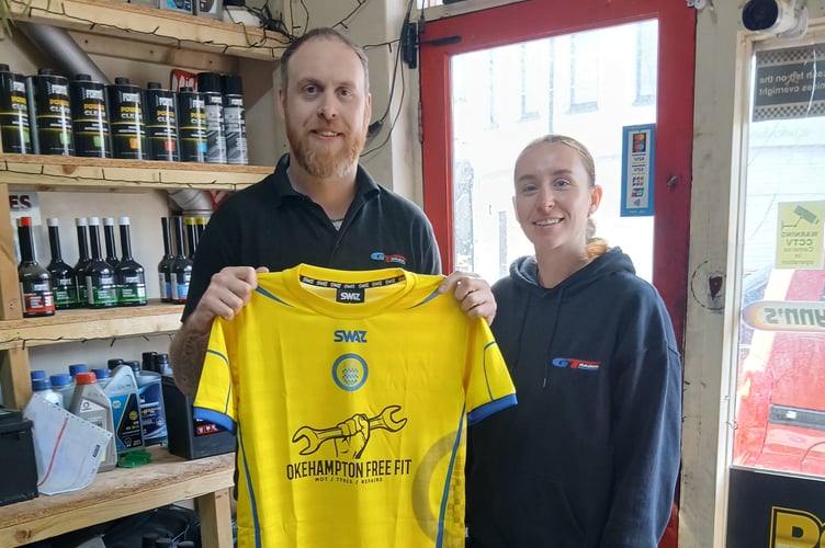 Pictured are Chris (left)and Kylyn (right) both of Okehampton Free Fit, this season's sponsors. Kylyn is also a member of the ladies' team. Okehampton Free Fit will also sponsor the ladies' team for the 26/27 season.