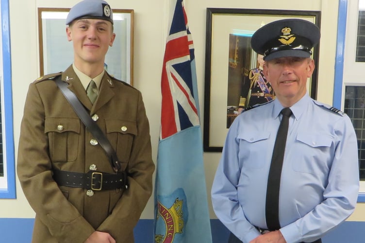 L-R: Second Lieutenant Joe Manners and current Officer Commanding 2443 Squadron, Flight Lieutenant Dave Wilkinson
