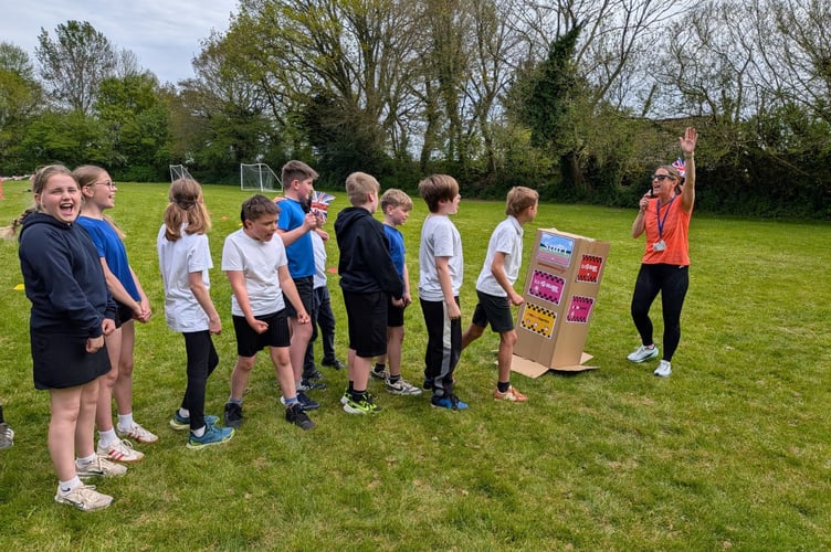 One of the classes ready for the off at Bow School mini London Marathon.
