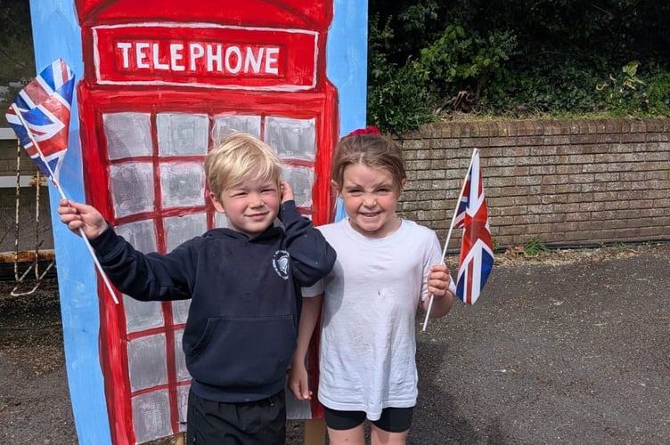 Cheering on the runners at Bow School mini London Marathon.
