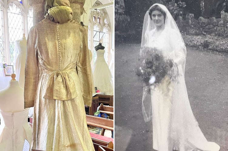 Elizabeth Ward was married in 1946. Her husband brought the material back from Burma at the end of WW2