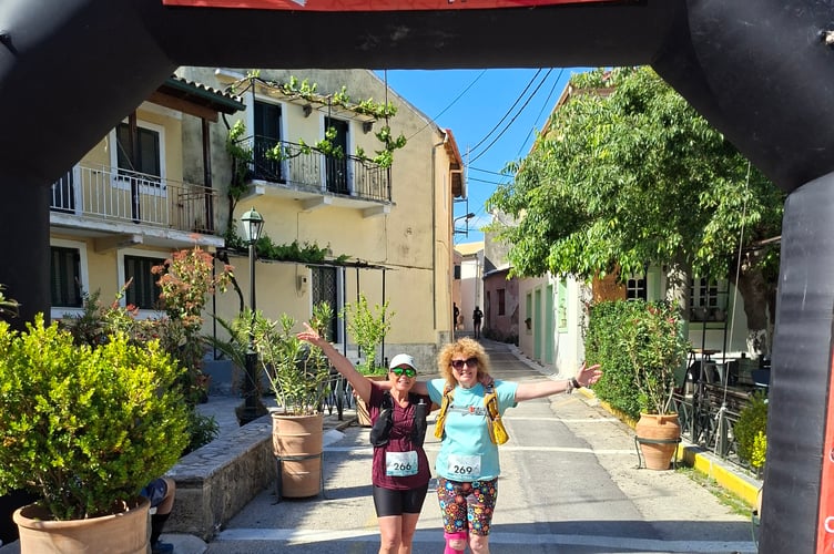Friends Dotty King and Janice Fuller beat the heat and mountains of Corfu on a gruelling 15-mile night mountain running race.