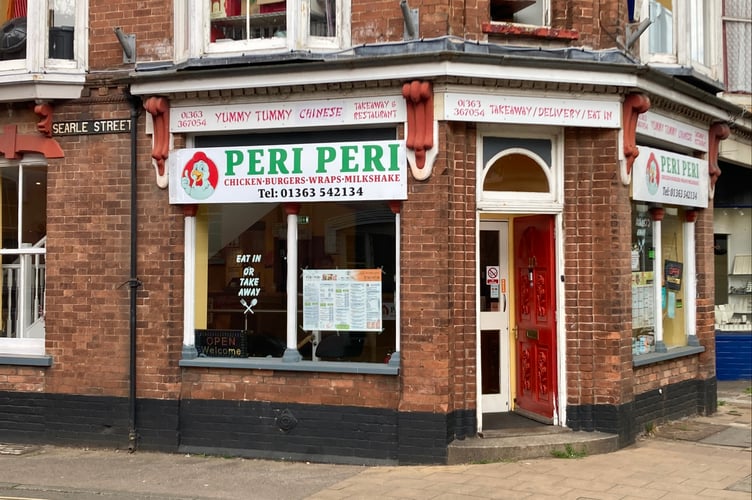 Yummy Tummy Chinese on corner of Crediton High Street and Searle Street