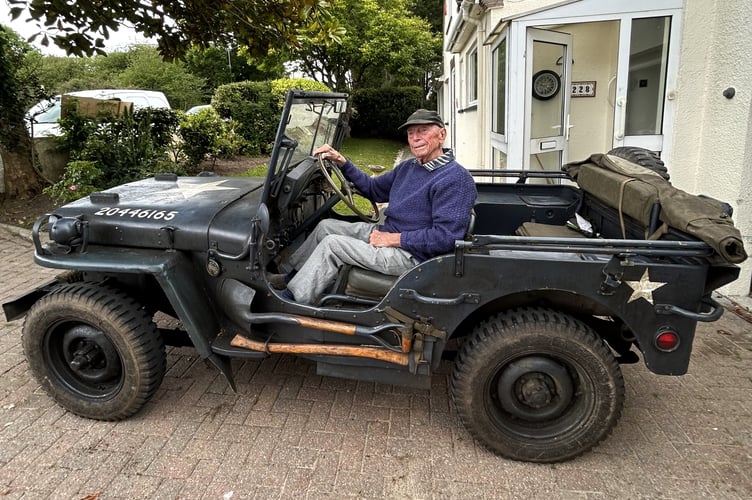94-year-old Malcolm Batten in his RAF Jeep