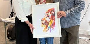 Devon artist presents Inspiration Church with painting as a thank you
