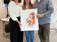 Devon artist presents Inspiration Church with painting as a thank you