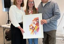 Devon artist presents Inspiration Church with painting as thank you gift