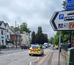 Traffic backed up on Plymouth Road after collision