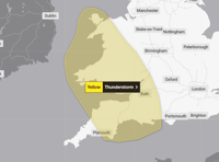 Met Office issues yellow thunderstorm warning for South West