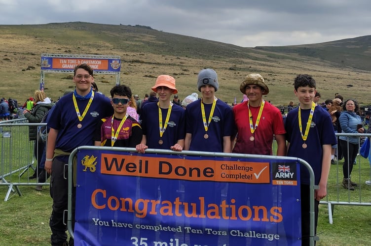 Okehampton College's second 35-mile team successfully completed the challenge too.