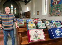In pictures: Creative prayer kneelers celebrate village life