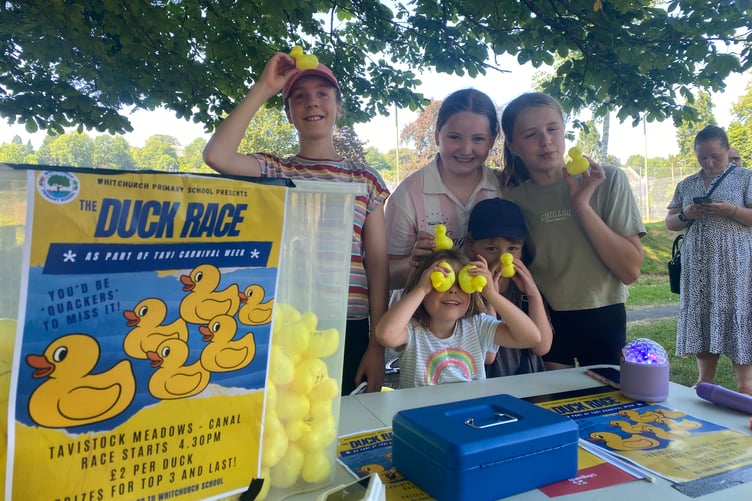 A quacking good time was had by Whitchurch Primary School as they sold plastic duck race entries for a race on the canal at Tavistock Lions family fun day in the Meadows park.