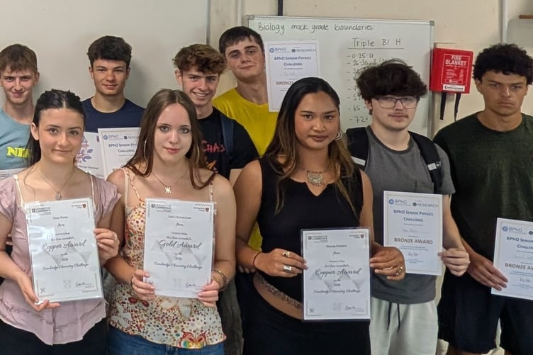 Tavistock College year 12 are top of the class in national science challenges.