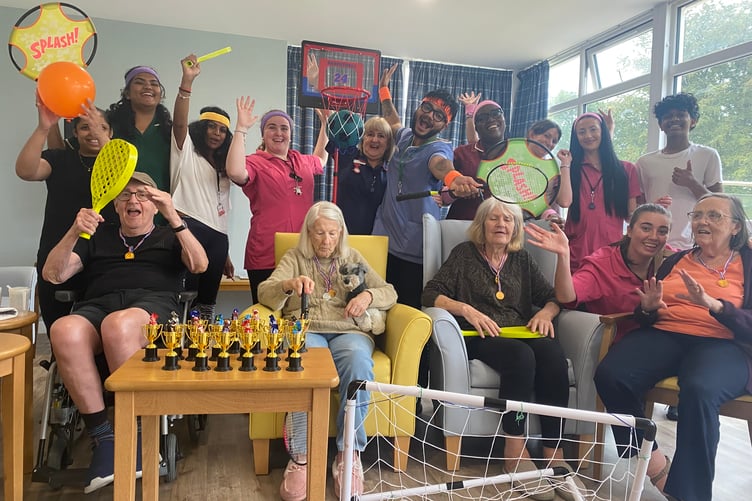 Residents, staff and families got into the Olympic spirit by recreating their version of a games at the Moorland Garden Nursing Homes in Yelverton.