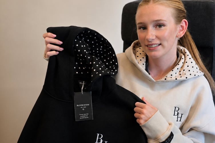 Gracie Turner, 16, launches her own fashion label having just finished her GCSEs in Tavistock.