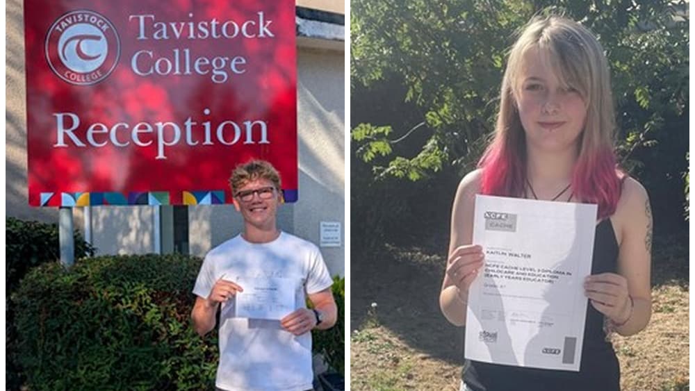 Schüler des Tavistock College und des Okehampton College feiern ihre ...