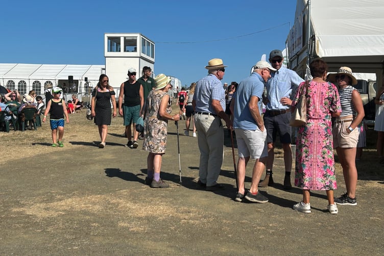 Sun hats at the Okehampton show as the sun beats down.