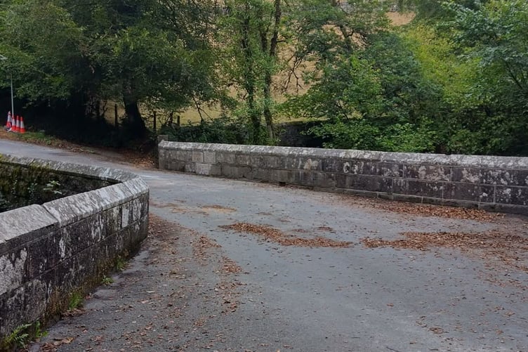 The reopened bridge this morning, Wednesday, September 2. Lydford bridge