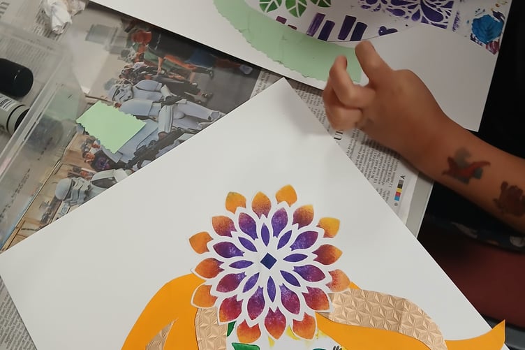 Collage work in progress, using different methods.