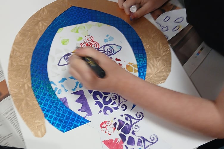 A beautiful piece of artwork in progress.