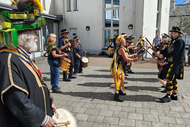 Drumming and bells accompanied the Princetown celebrations marking Border Morris quarter century.