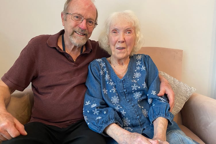 Newly-wed Roy and Rotha Cole celebrate at Abbeyfield residential home in Tavistock where they volunteer.