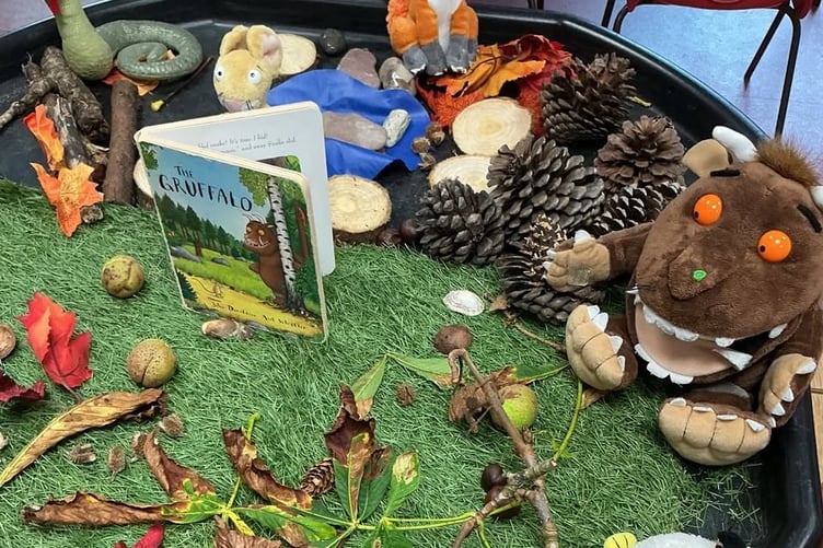 All things related to Julia Donaldson's children's story books were gathered at Horrabridge School for a special day celebrating her contribution to youngsters' reading.
