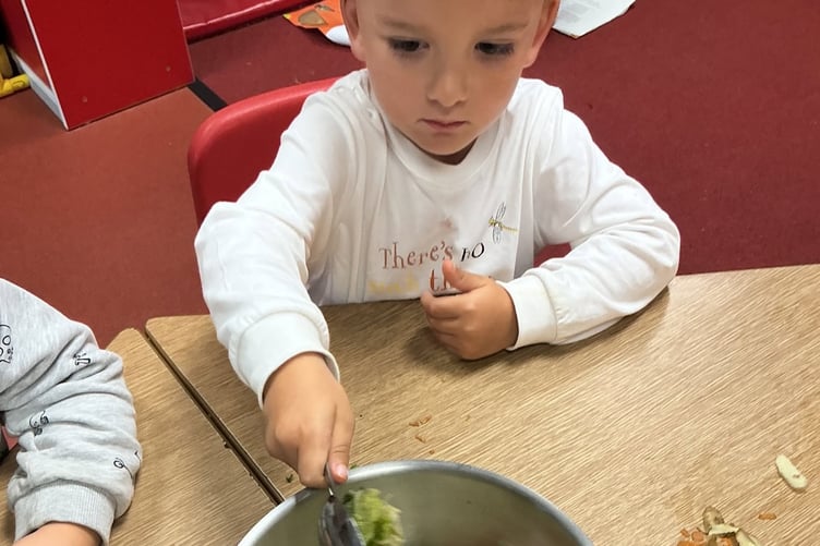 Horrabridge School children went wild for a day by dressing as Julia Donaldson story characters for a day, including the cooking up a vegetarian stew for Gruffalo's Granny.