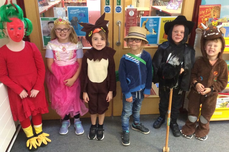 Horrabridge School children went wild for a day by dressing as Julia Donaldson story characters for a day.