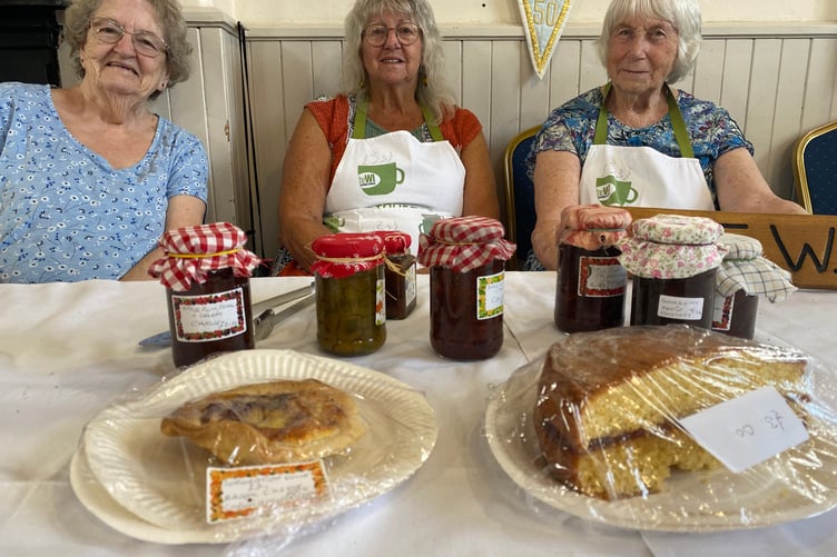 Bere Ferrers WI selling homemade foods at Bere Apple Fest.